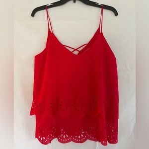 Red - Large - Spaghetti Strap Tank/Cami